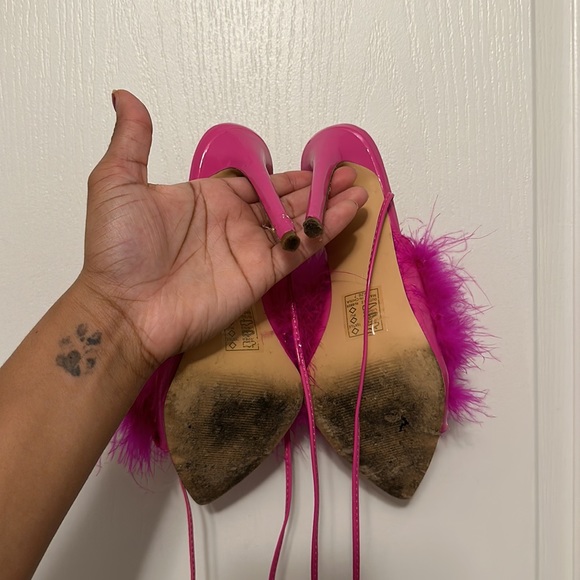 Pink Feather Heels - Picture 2 of 4